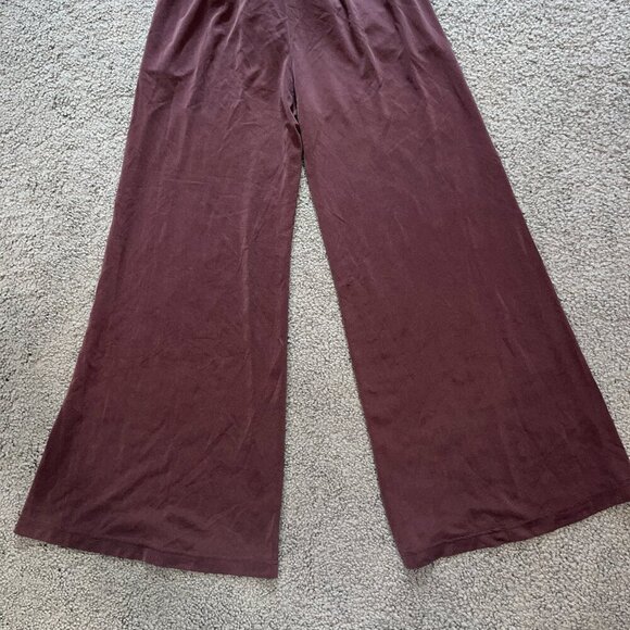 FABLETICS Criss Washed Tie Front Tricot Wide Leg Pants Burgundy - EUC - Size S - Picture 5 of 8